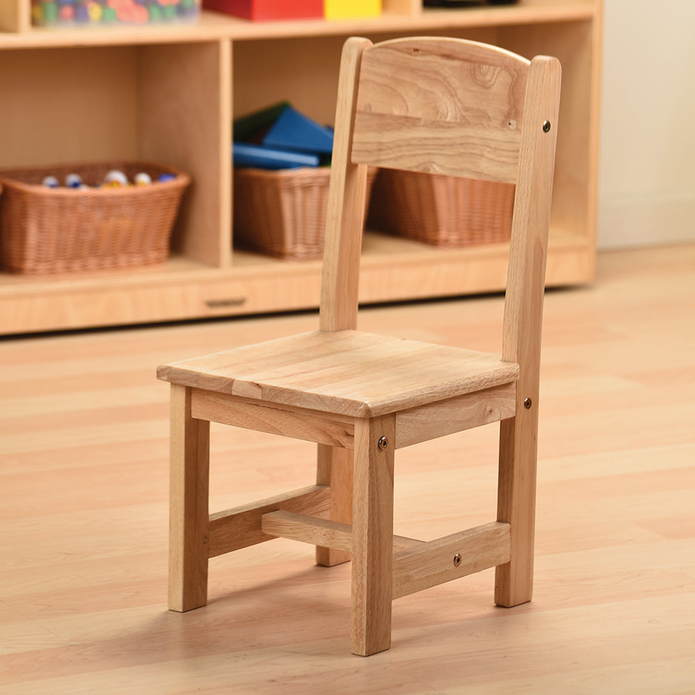 Solid Hardwood Child-Sized Chair | 12" Seat Height, Durable & Safe Classroom Seating