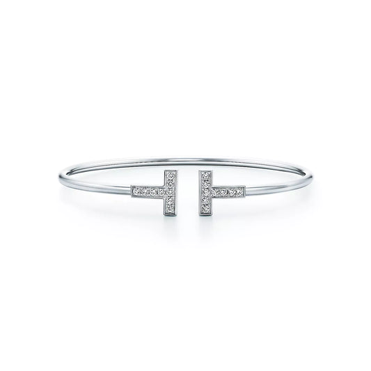 18K Tiffany Diamond Wire Bracelet